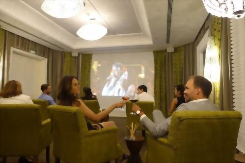Our Teatro Aria meeting room is perfectly suitable for movie or concert viewings as well.